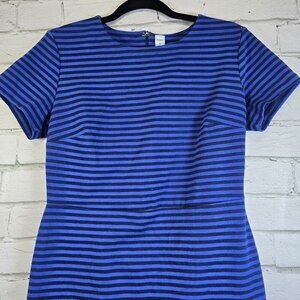WOMENS OLD NAVY STRIPED KNIT DRESS SHORT SLEEVE NAVY AND BLACK SIZE MEDIUM